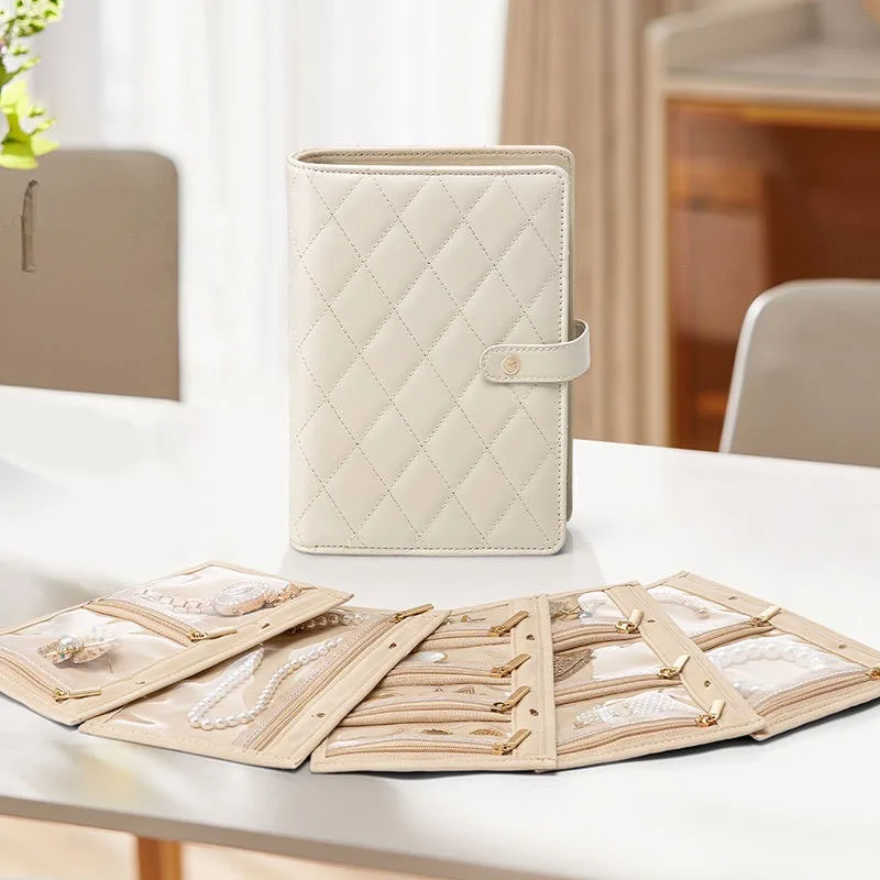 حقيبة تخزين مجوهرات السفر المحمولة منظم إكسسوارات ذهبية حامل مضاد للأكسدة للأساور والأقراط والقلائد والخواتم