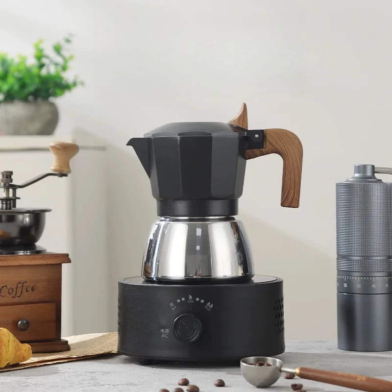Double Valve Italian Stainless Steel Mocha Pot Household Small Italian Concentrated Stainless Steel Outdoor Hand Pot