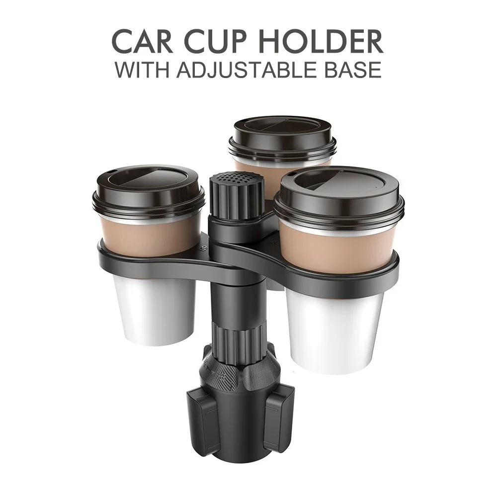 

3 In 1 Car Cup Holder Expander Adapter 360 Rotating Insert Drinks Support Adjustable Base Car Cup Mount Beverage Bottle Bracket