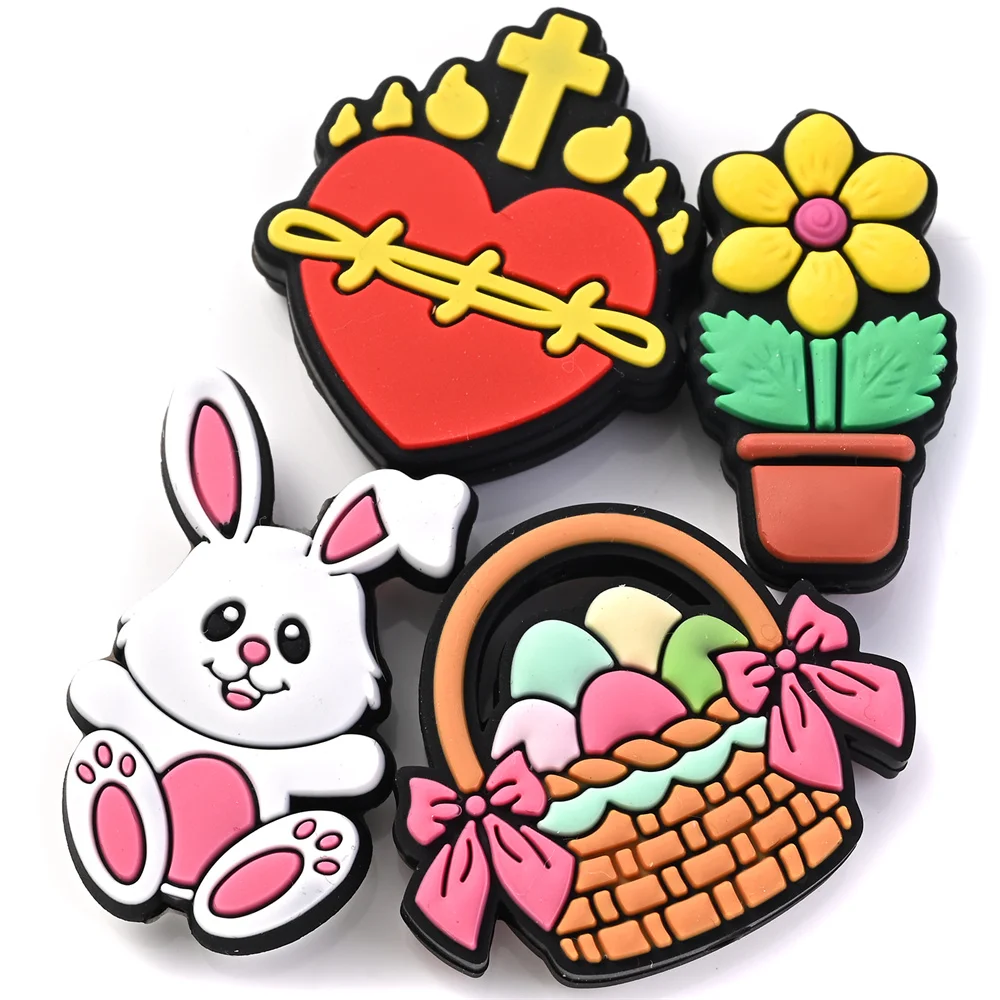 iYOE 3D Easter Silicone Bead Basket Flower Pot Heart Rabbit Egg Design for Jewelry Making DIY Festival Bracelet Necklace Earring