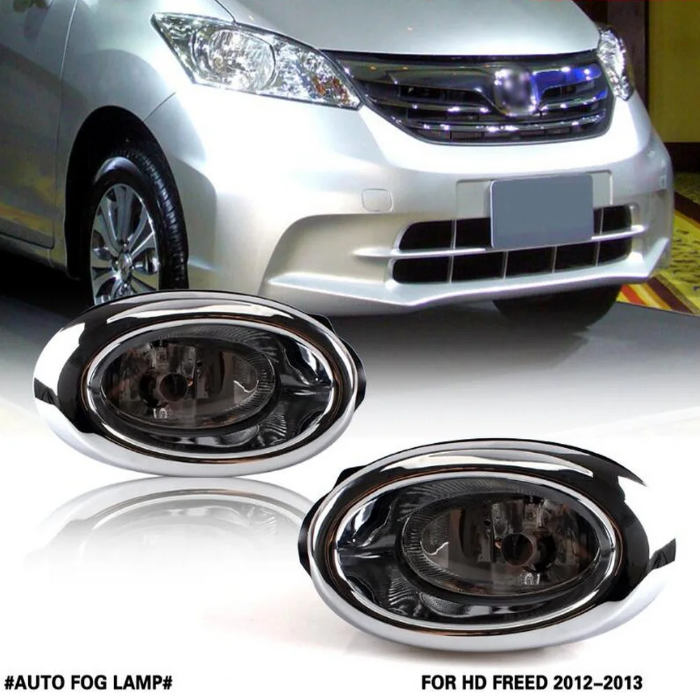 July King Car Fog Lamp Assembly Kit for Honda Freed 2012 2013, 4300K Halogen Blub + Frame + Harness + Switch