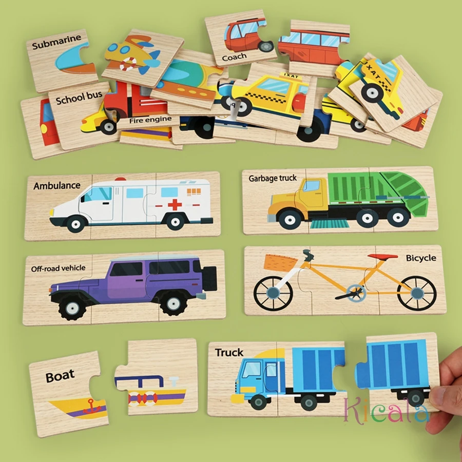 ของเล่นเสริมพัฒนาการเด็กเล็ก ชุดการ์ดจับคู่ในกล่องเหล็ก เกมฝึกทักษะการเรียนรู้ ชุดการ์ดภาพสิ่งที่ ผลไม้ สัตว์ รถยนต์ จับคู่คู่