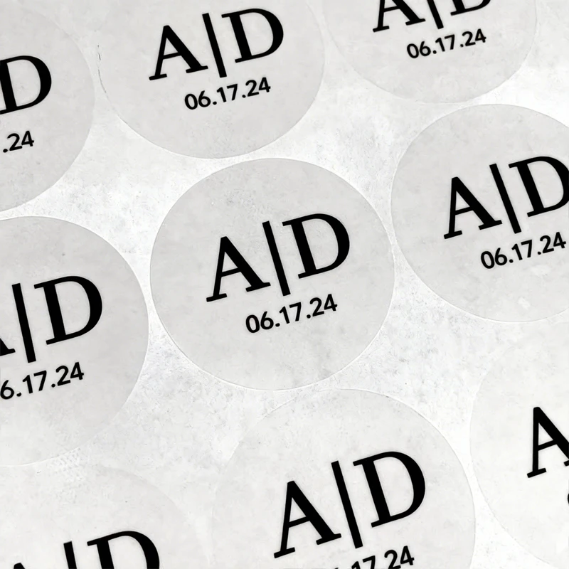 50 قطعة من ملصقات الزفاف على شكل حرف واحد فقط، ملصقات شفافة مخصصة، ملصقات ملصقات مستديرة مخصصة، ملصقات مغلف