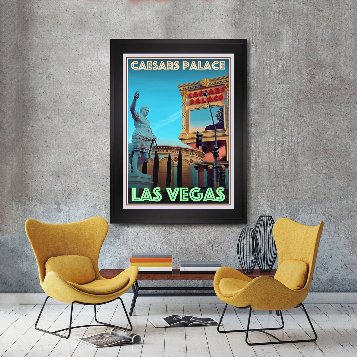 Caesars Palace Las Vegas Retro Style Travel Poster HD Printable Canvas Art Print Home Decor Wall Painting ( No Frame )