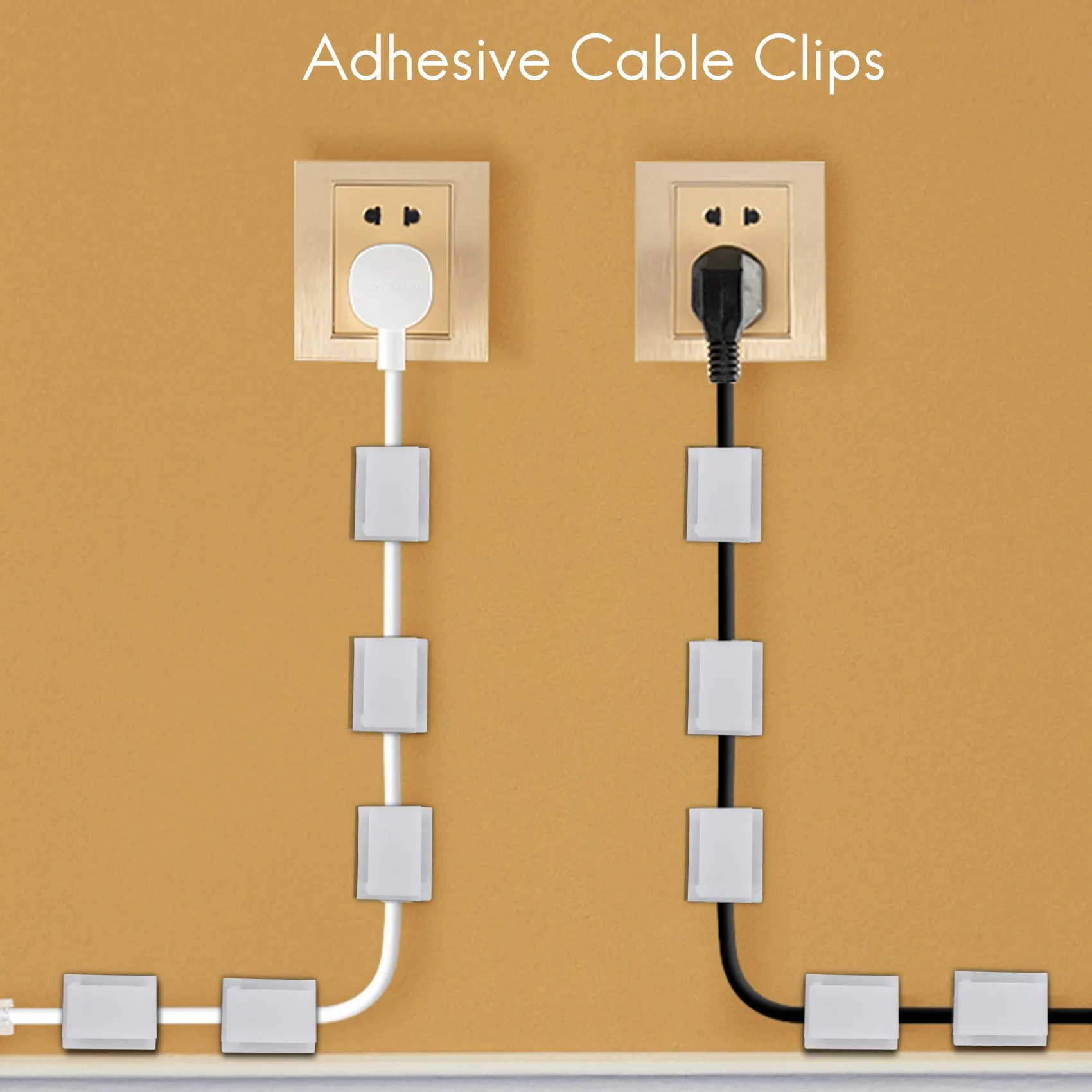 A06K Adhesive Cable Clips, 100Pcs Wire Clips Cable Wire Management Holder Clamps Cable Tie Holder for Car, Office and Home view 5
