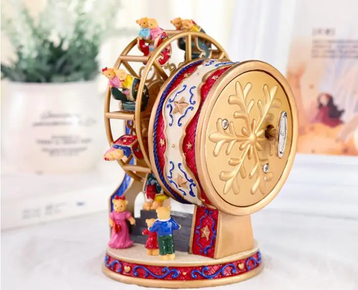 Atacado qualidade princesa caixa de música brinquedo para meninas musical handmove caixa resina mão mover para presente