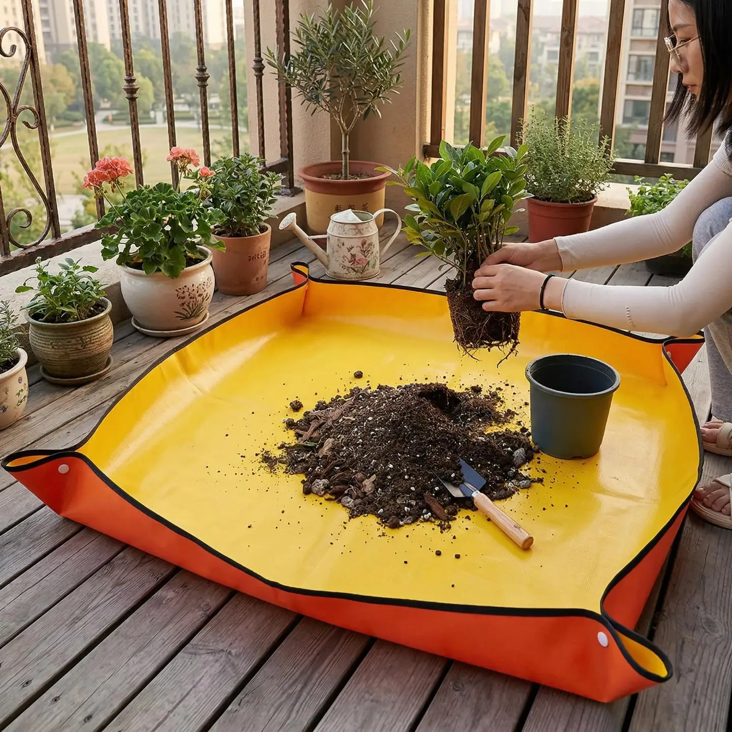 Family Gardening Mat Soil Replacement Pad Planting Flowers Greenery Waterproof Garden Tools Mat Home Outdoor Camping Gear