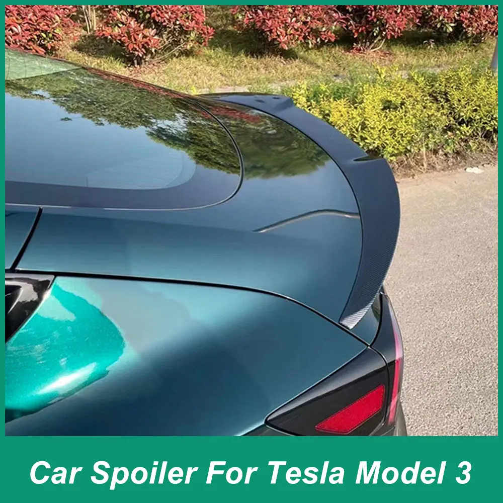 

For Tesla Model 3 Rear Trunk Lid Spoiler FAST Style Tail Wings 2017-2022 Automotive Accessories ABS Plastic Black Carbon Change