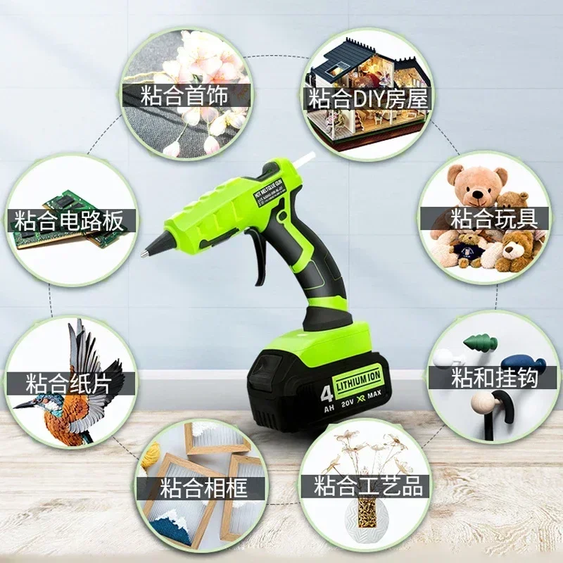 Hot Melt Glue Gun For Makita/DEWALT/BlackDecker/Milwaukee/Bosch 18V Lithium Battery Electric Repair Tool with 30pc Glue Sticks