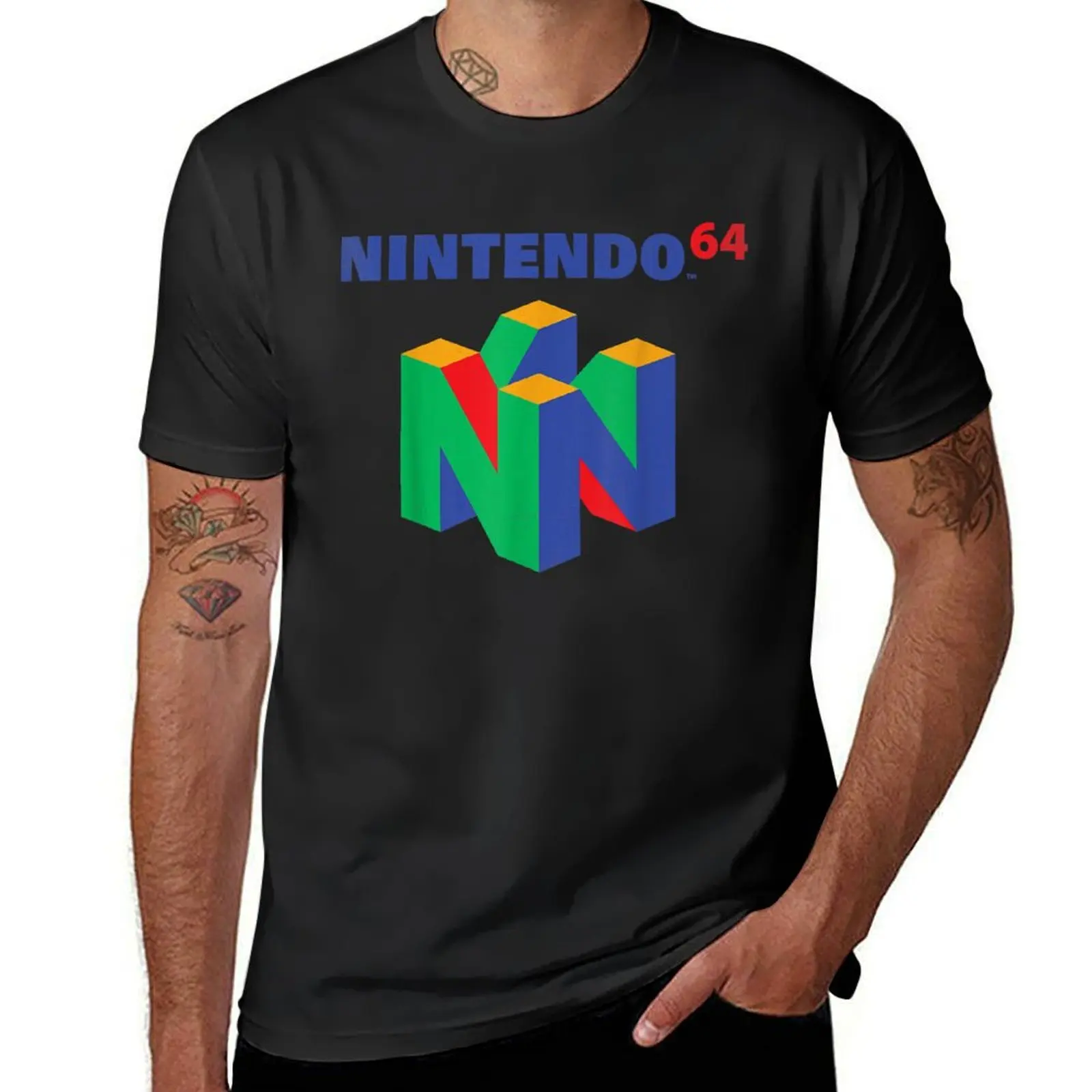 

Nintendo's 64 Logo Retro Vintage T-Shirt summer top plus sizes black t-shirts for men