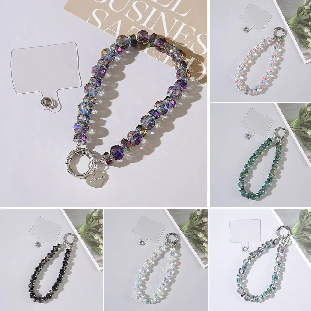

Stylish Glitter Crystal Bead Pendant Transparent Colorful Crystal Bead Keychain Detachable Wrist Crystal Chain for Women Girls