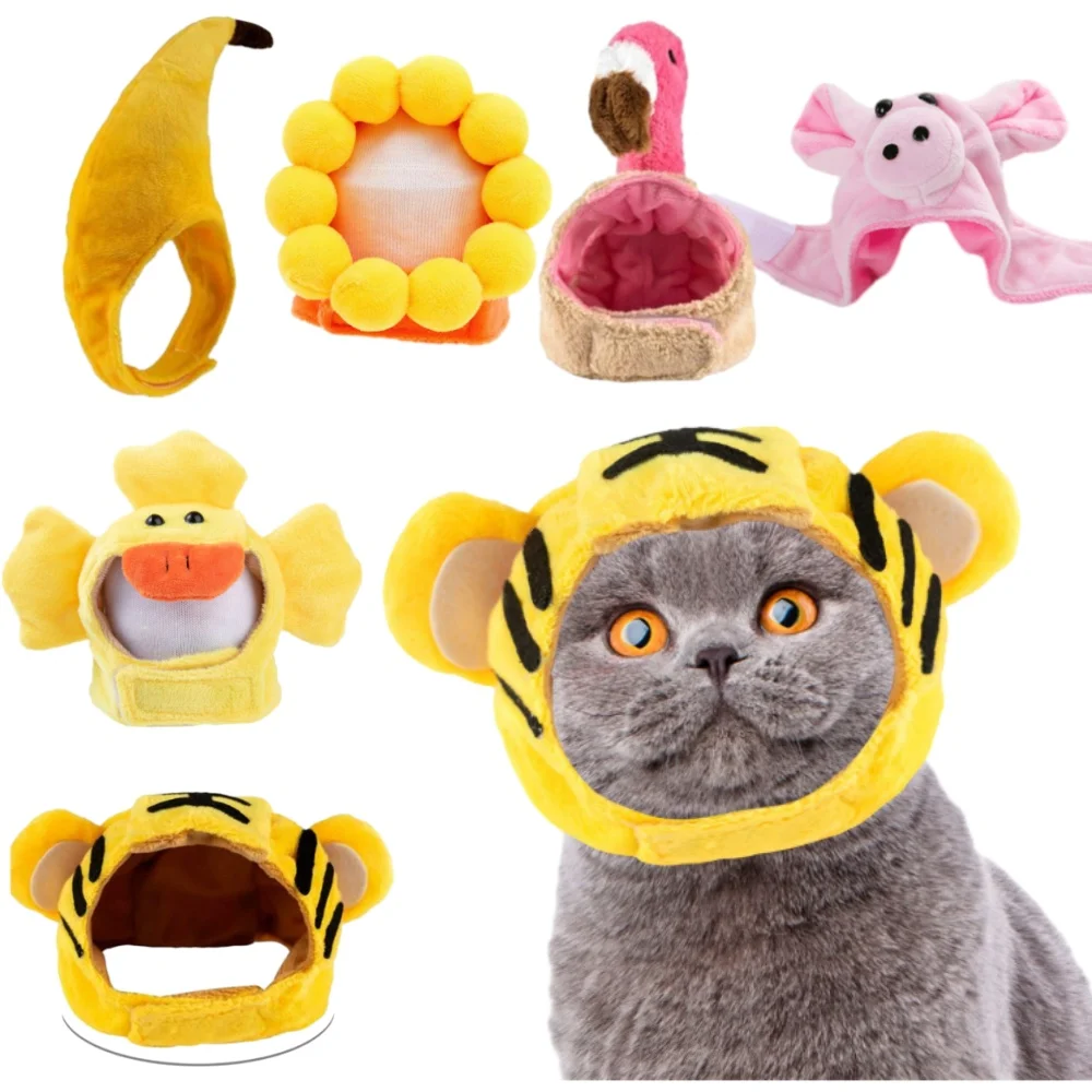 Cute Cat Hat Funny Hand-made Banana Puppy Caps Pets Party Cosplay Headwear Adjiustable Cat Hat Hair Decoration