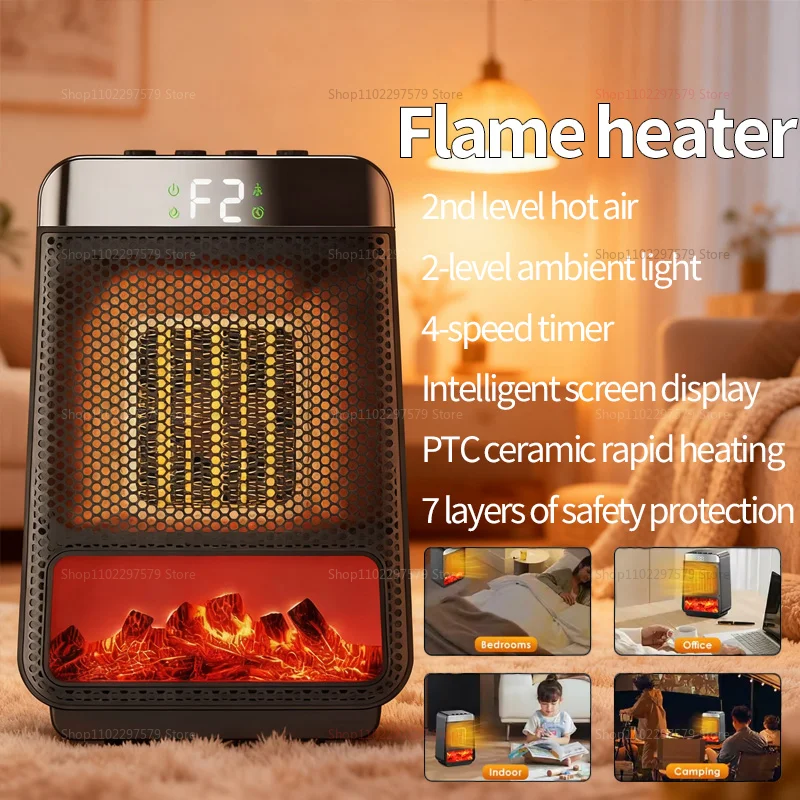 1500 واط المحمولة منفاخ الهواء الساخن سخان كهربائي مع ترموستات للمنزل مكتب غرفة نوم الفضاء مروحة سخان الهواء الدافئ 3s التدفئة السريعة #1