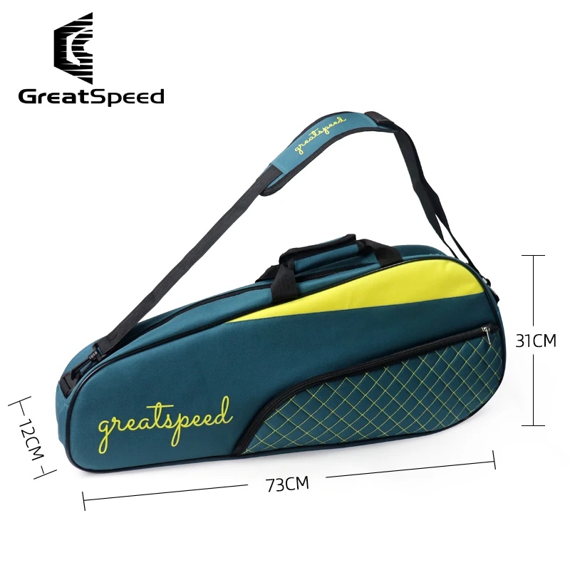 Greatspeed 3 ชิ้นเทนนิสแบดมินตัน Raquet กีฬากระเป๋าไหล่ผู้ชายผู้หญิงง่ายแร็กเก็ตกระเป๋า