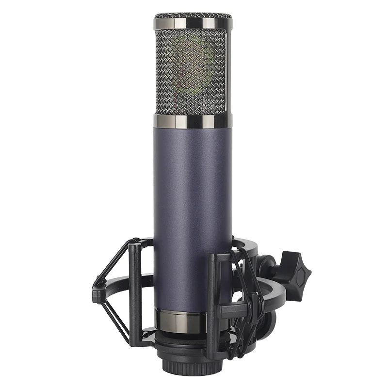 

48V 34MM Pro Wired Condenser Microphone Gold-Coated Omni-Directional XLR for Live Recording Broadcasting Desktop Microphone