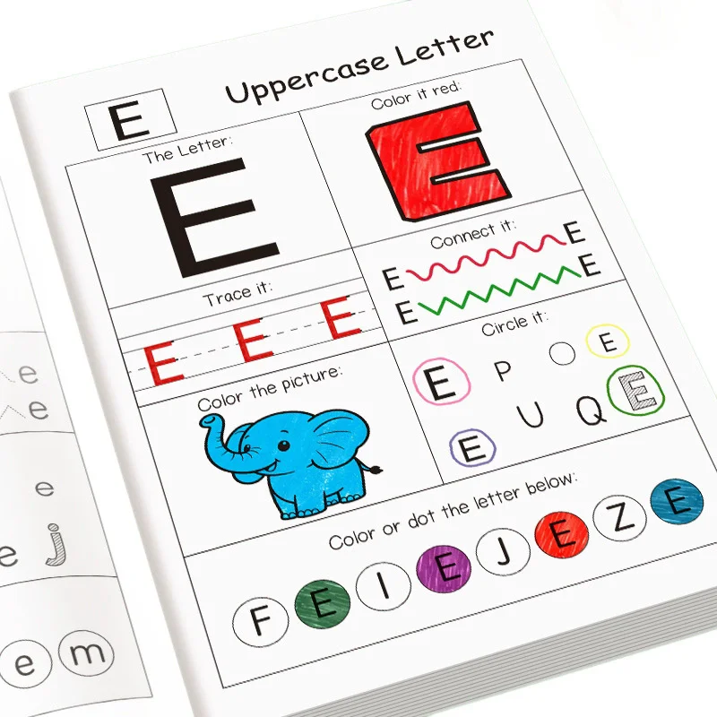 48 صفحة من كتاب تتبع الحروف الأبجدية الإنجليزية - حروف كبيرة وصغيرة الحجم، مصنف تدريب للتحكم في القلم في مرحلة ما قبل المدرسة #6