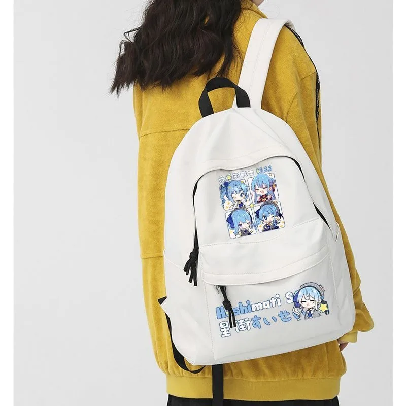 Hoshimachi Suisei Rucksack, hochwertiger Anime-Cartoon, zweidimensional bedruckt, tragbare, niedliche Schultasche mit großem Fassungsvermögen für Studenten – Detail 2