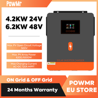 PowMr 24V 48V Hybrid Solar Inverter 4.2KW 6.2KW MPPT 120A On Off Grid Solar Inverter Pure Sine Wave