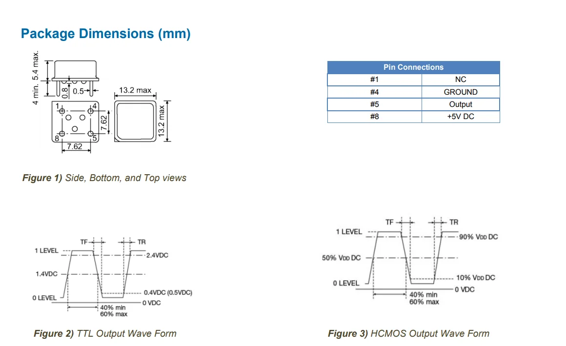 5PCS 3.000MHZ 3MHZ 3M 3.000M Half size 3.3v 5v CRYSTAL CLOCK OSCILLATOR OSC DIP-4