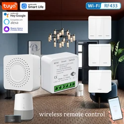 Tuya WiFi Smart 1~3Gang For Lighting RF 433MHz Wireless remote control Smart Life APP Voice Control Work With Alice Alexa Google