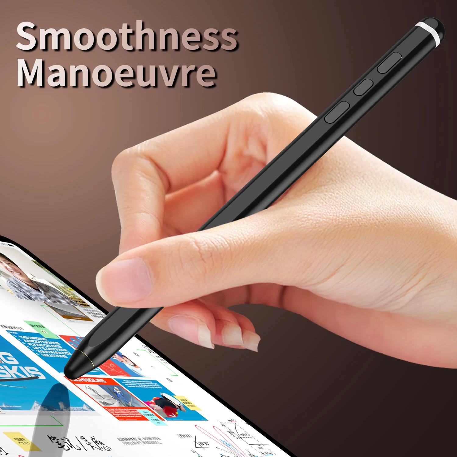 Multi-function Bluetooth Capacitive Stylus for Samsung Galaxy Z Fold 7 with Pen Slot, Charger Cable, Replace Pen Refill, Smart S