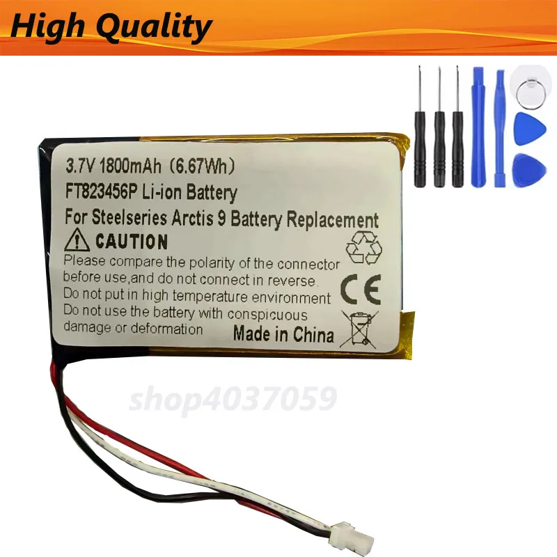 

Аккумулятор FT823456P для Alienware AW988, Asus ROG Strix Go 2.4, Corsair HS75 XB, Edifier STAX Spirit S3, Steelseries Arctis 9 + инструменты