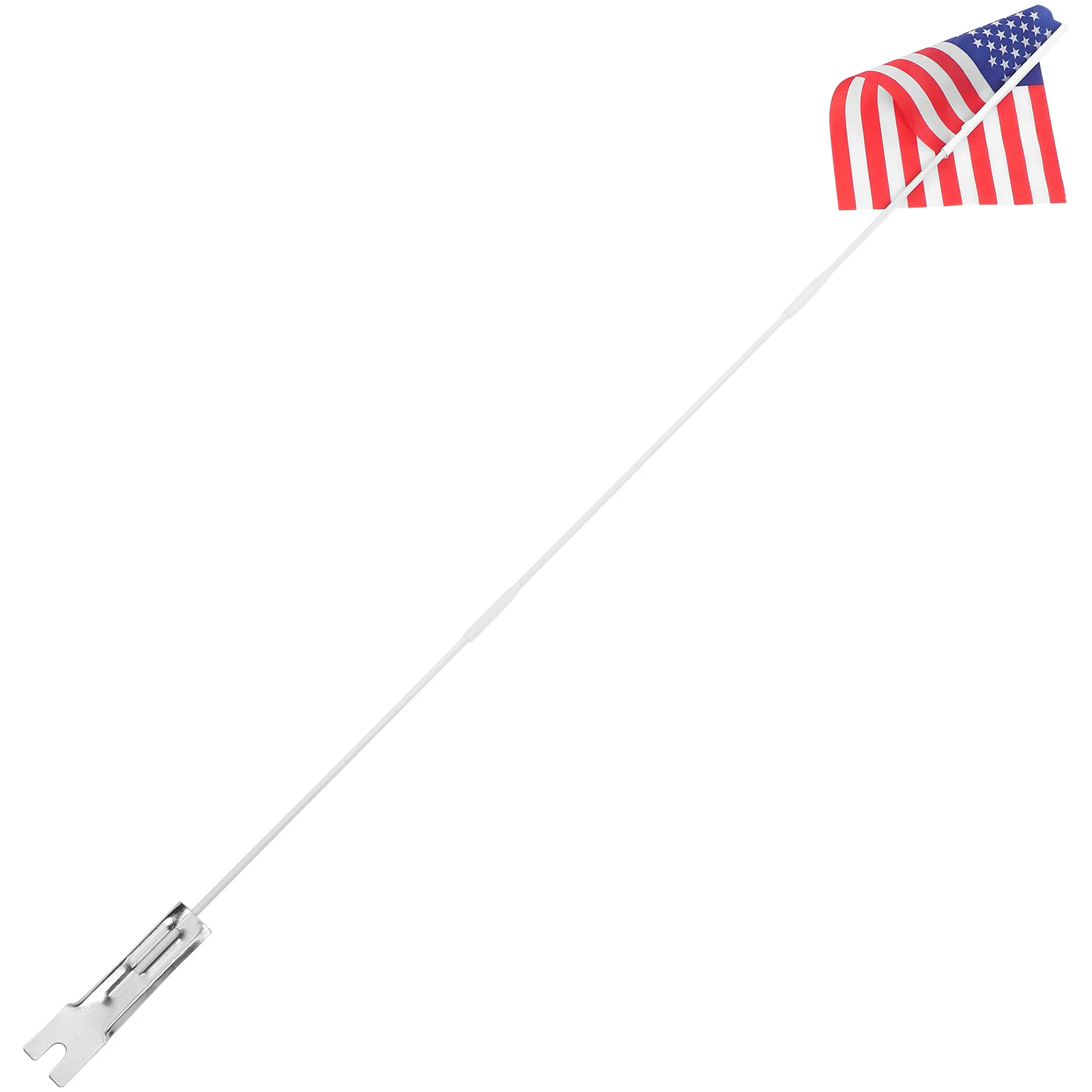 20x28CM USA Flag 38x3PC White Pole 2PC White Connector Glass Fiber Bike Flagpole for Kids' Bicycles Safety Decorative