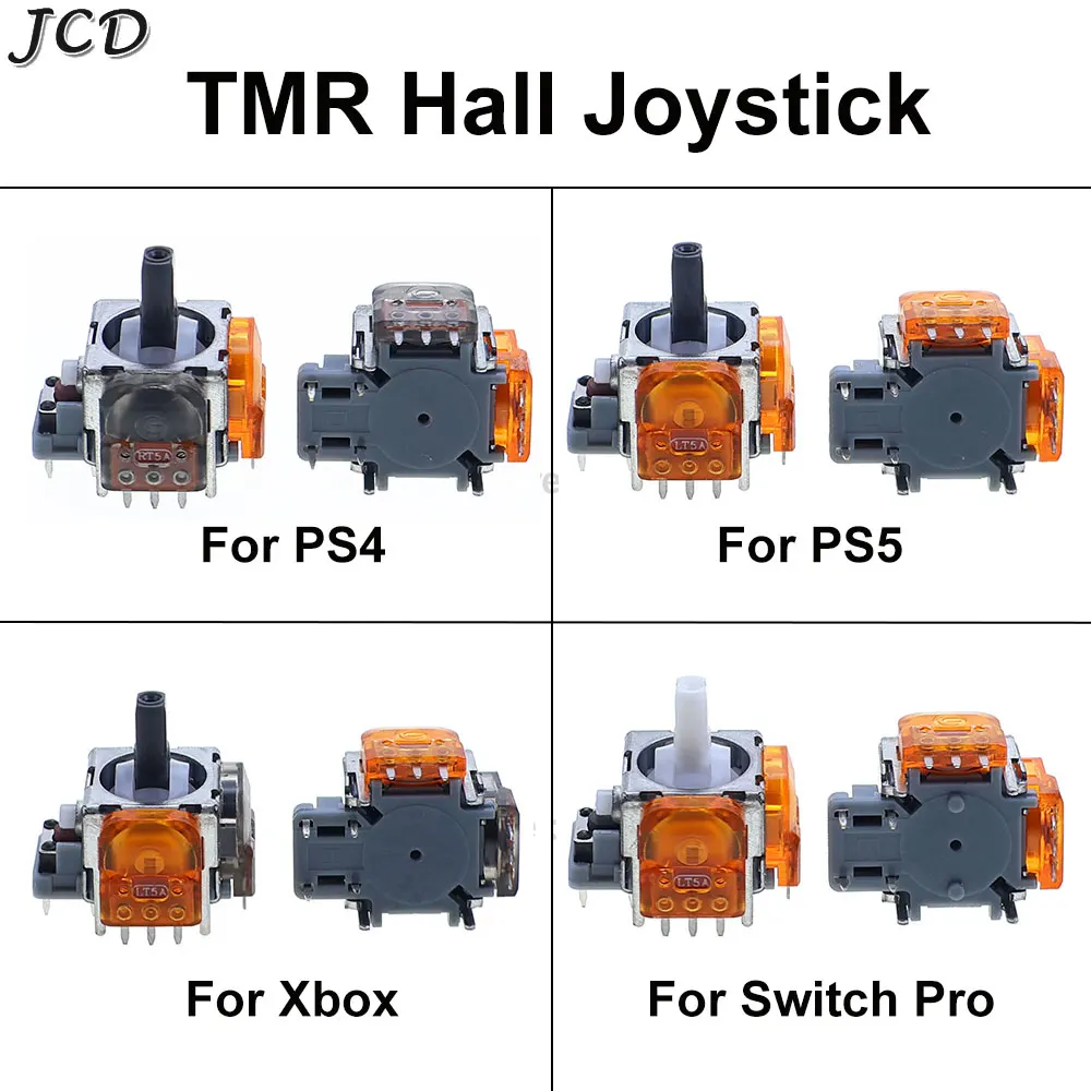 JCD 2pcs Replacement 3D Analog Rocker TMR Hall Electromagnetic Joystick For PS4 PS5 Xbox Switch Pro Controller