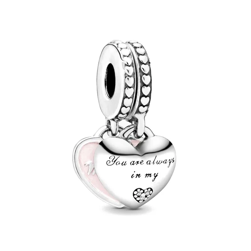 925 Silver Plated Family Series Dog Bead Fit Original Pandora Bracelet DIY Shining Mother Charms Jewelry Gift Women Pendant