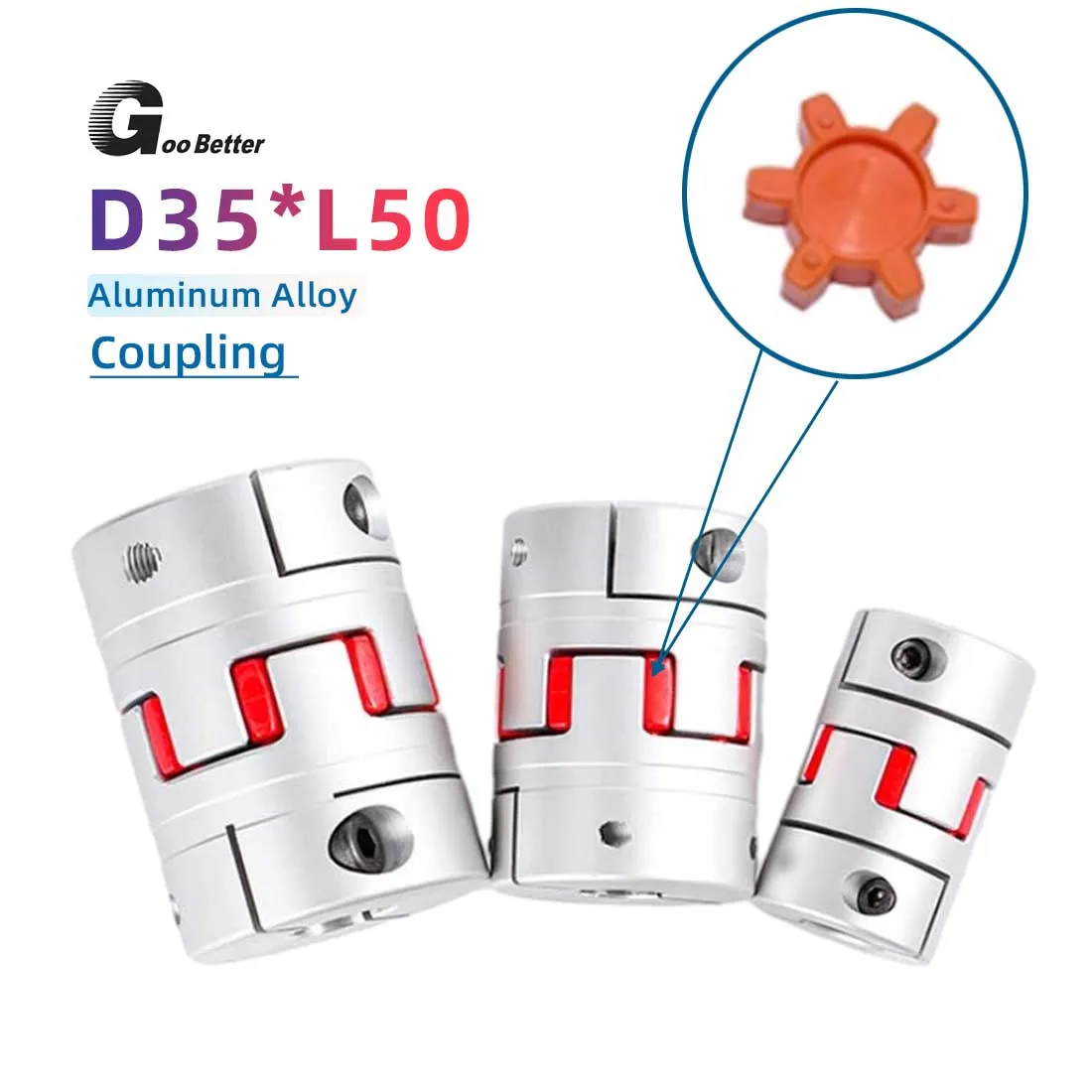 

Three 3Jaws D35L50 Coupler Aluminium Plum Flexible Shaft Coupling Motor Connector CNC Flexible Couplings 5/6/6.35/8/10/12 ~ 19mm