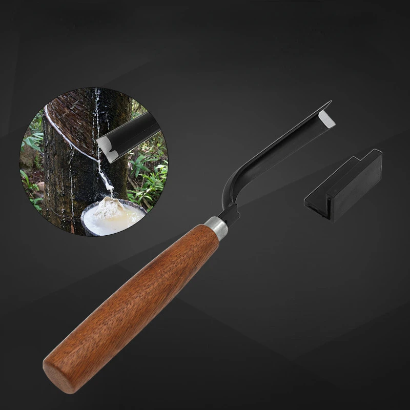 1PC Rubber Tree V-type Rubber Tapping Knife Sharp Sturdy and Durable with Blade Protector Cutting Rubber Cutting Tool