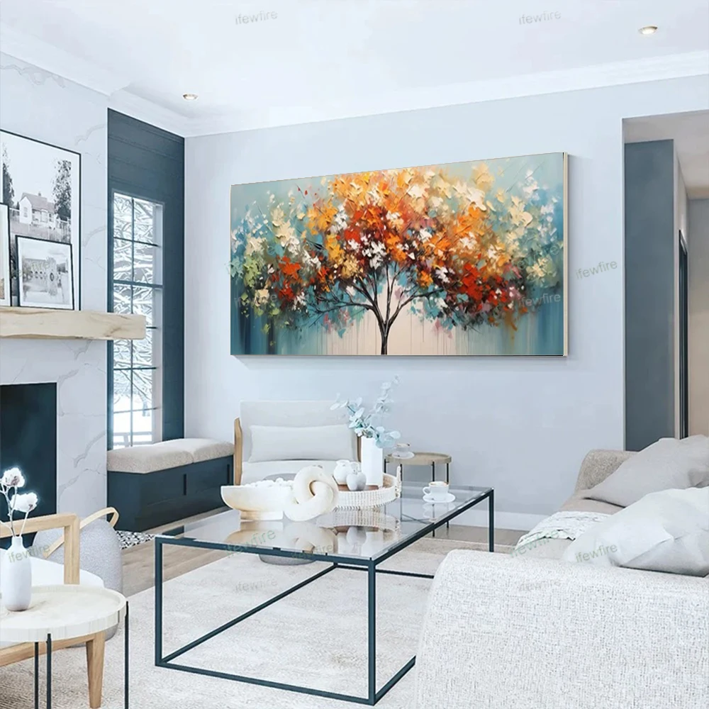 Venda quente pintados à mão pintura a óleo abstrata sobre tela imagem colorida da arte da parede para sala de estar decoração cartaz quadros varanda