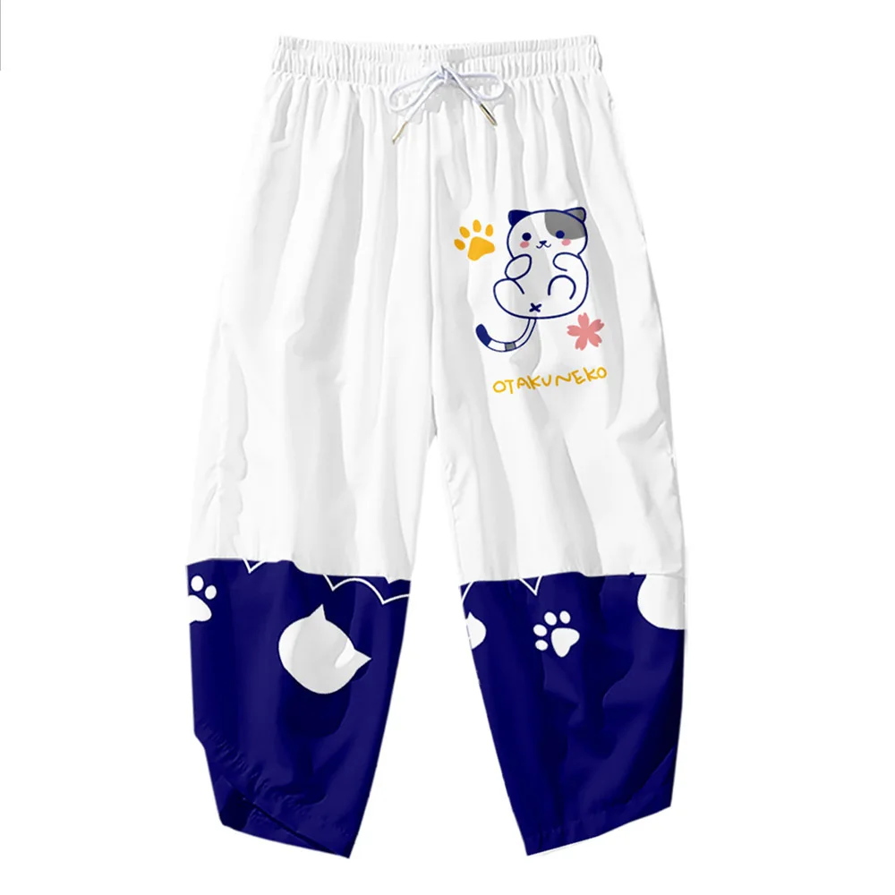 Pantalones bombachos con estampado de perro Shiba Inu para hombre, ropa de calle japonesa, estilo tradicional, Haori, holgado