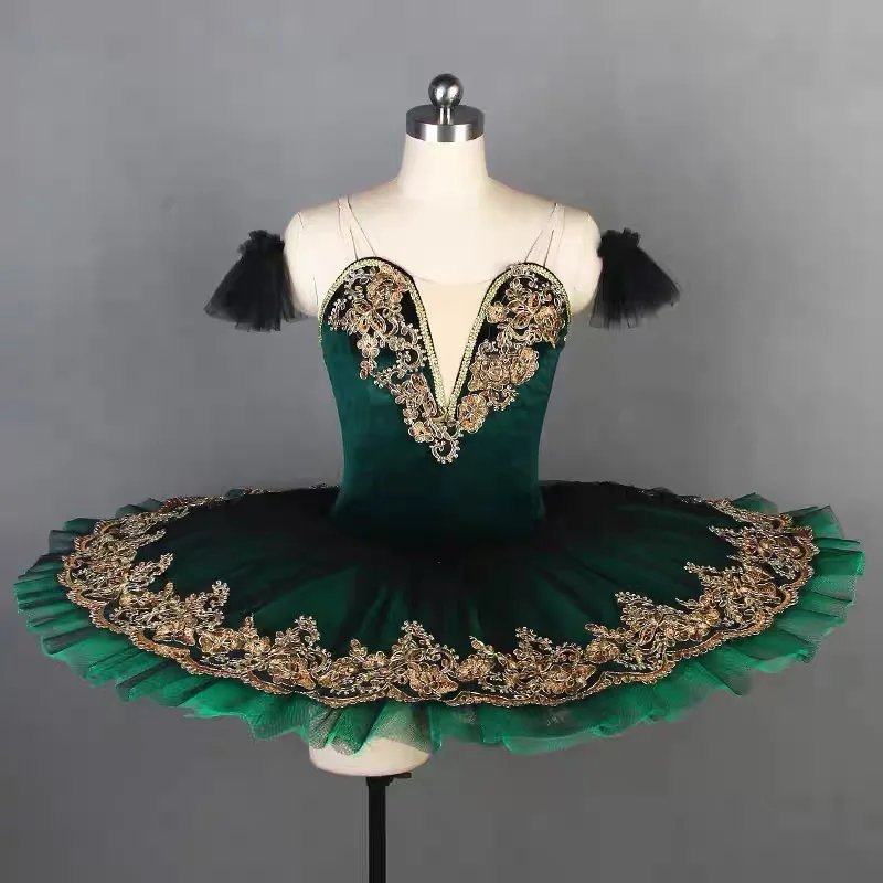 Tutu di balletto professionale verde Swan Lake ragazza e donna Ballerina costumi da ballo Tutu di balletto vestito da balletto ragazza