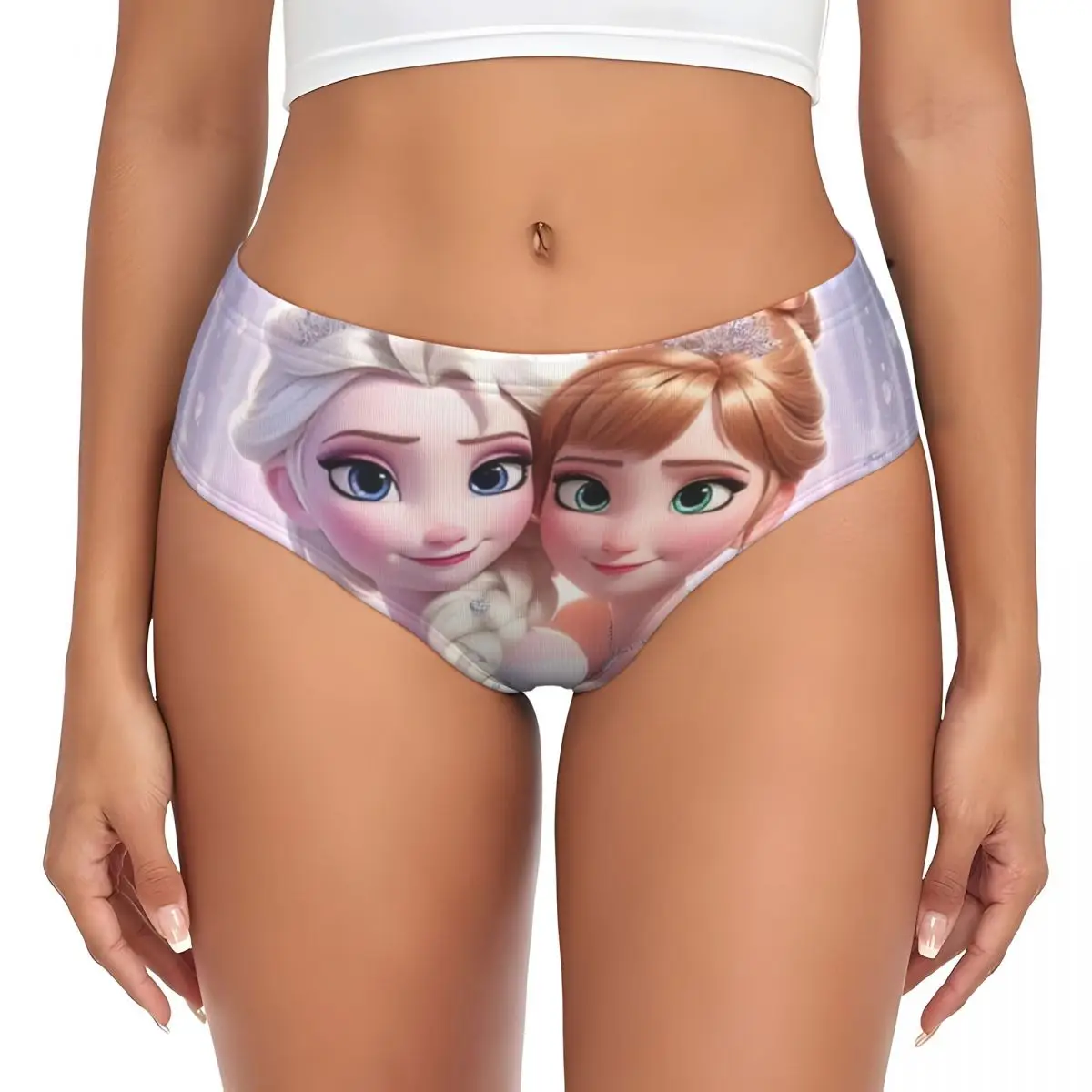Custom Womens Frozen Plush Elsa Anna Princess Best Friend Brief Panties Female Stretch Underwear Underpants