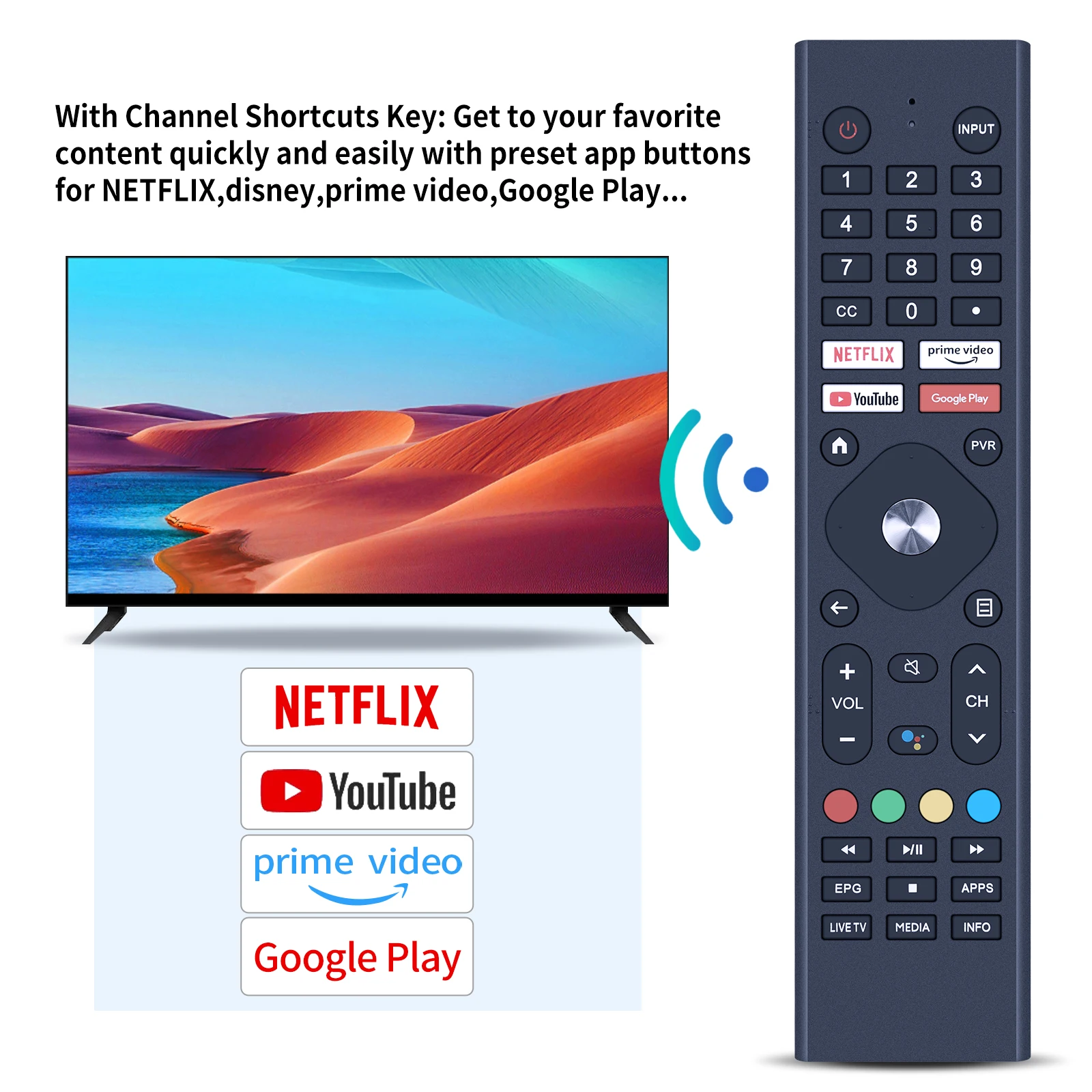 New Remote Control EN4601AN 4K for NOBLEX tv