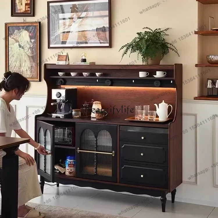 Customizable Solid Wood Sideboard Cabinet Against The Wall Integrated French Retro Style Living Room Storage Storage Cabinet