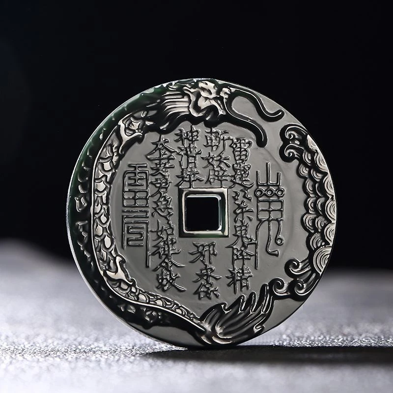 

Натуральный нефрит, зеленый нефрит, багуа, ожерелье в виде пончика, мужское и женское ожерелье из нефрита Hetian, китайский горный призрак, ожерелья с подвеской в виде денег