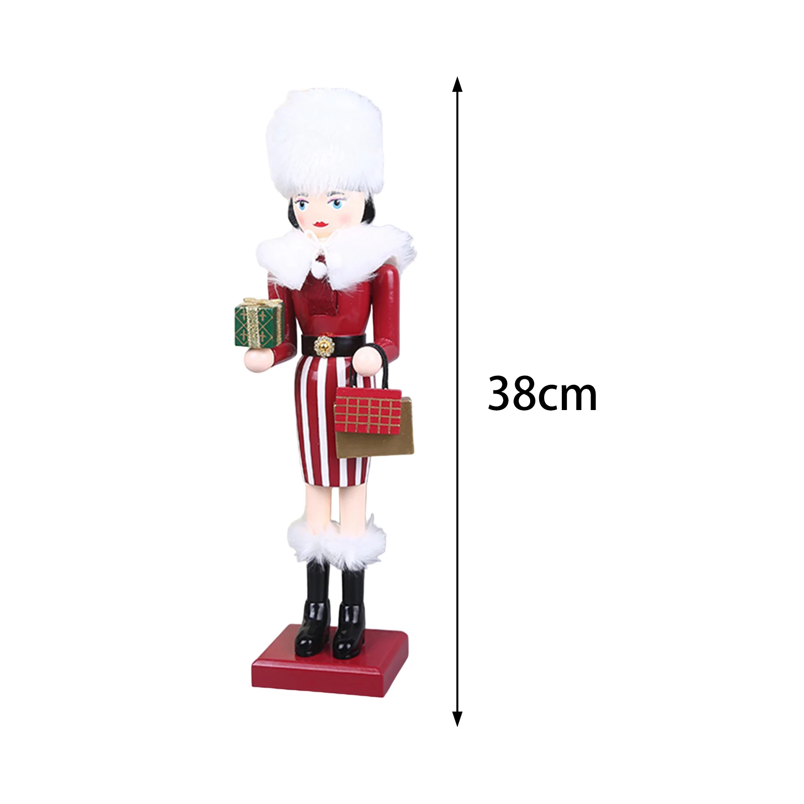 38cm Wooden Nutcracker Ornaments Nutcracker Figurines Desktop Ornaments Gift  Christmas Decoration