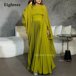 Eightree Vintage Green Chiffon Prom Dress A Line Formal Occasion Evening Party Gowns Arabic Homecoming Casual Evening Dresses