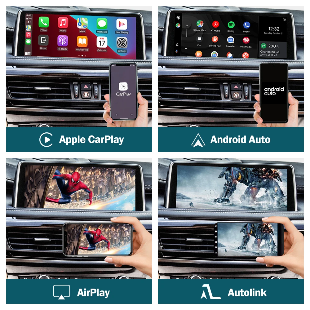 مشغل سيارة لاسلكي مع ميرورلينك آلي أندرويد ، AirPlay ، BMW NBT EVO X5 F15 f6 F85 F86-، X1 F48-
