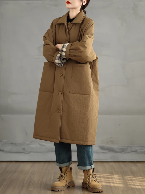 

Свободное зимнее пальто из хлопка Thiened Jaet Sli, теплое корейское пальто средней длины, женская модная верхняя одежда