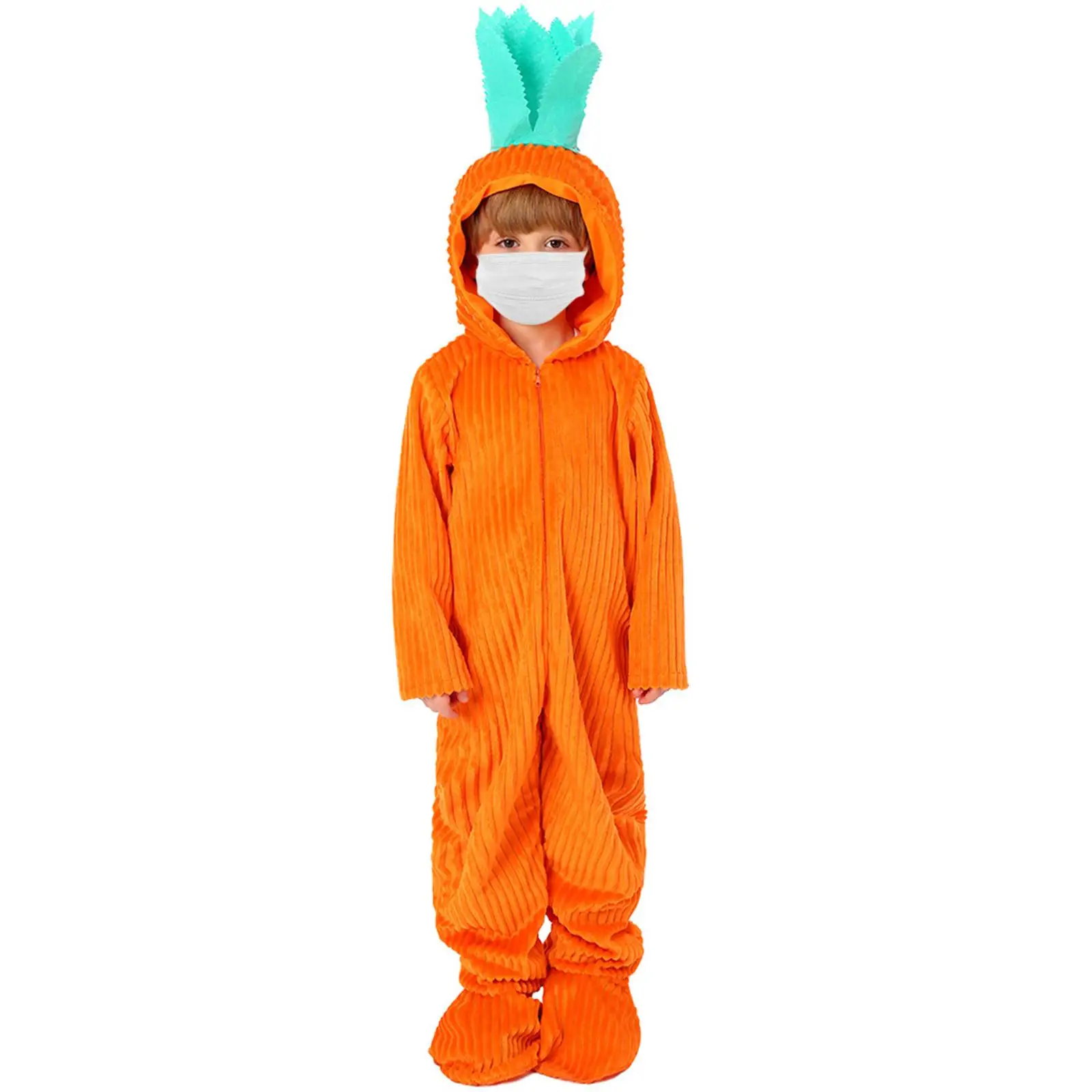 Kostium Marchewki dla Dzieci Chłopców Dziewcząt Śliczne Stroje na Halloween Piżamy na Imprezę Rozmiar S