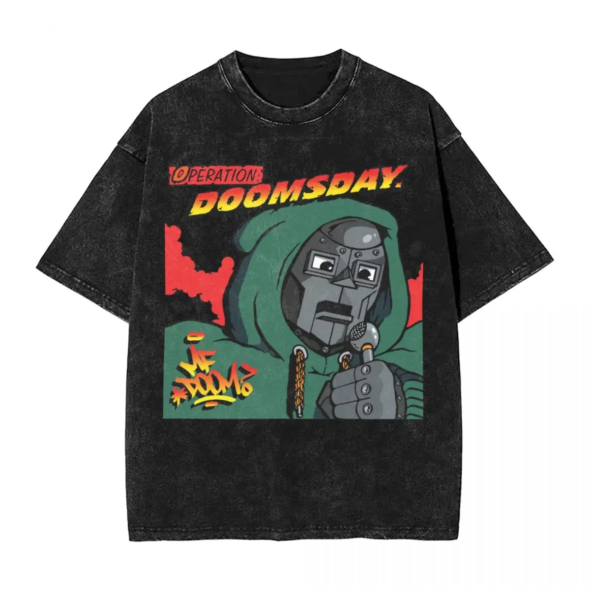 Washed T Shirts One Beer Madvillain Mf Doom Madlib T-Shirts High Street Streetwear Short Sleeve Printed Tops Men Women Tees