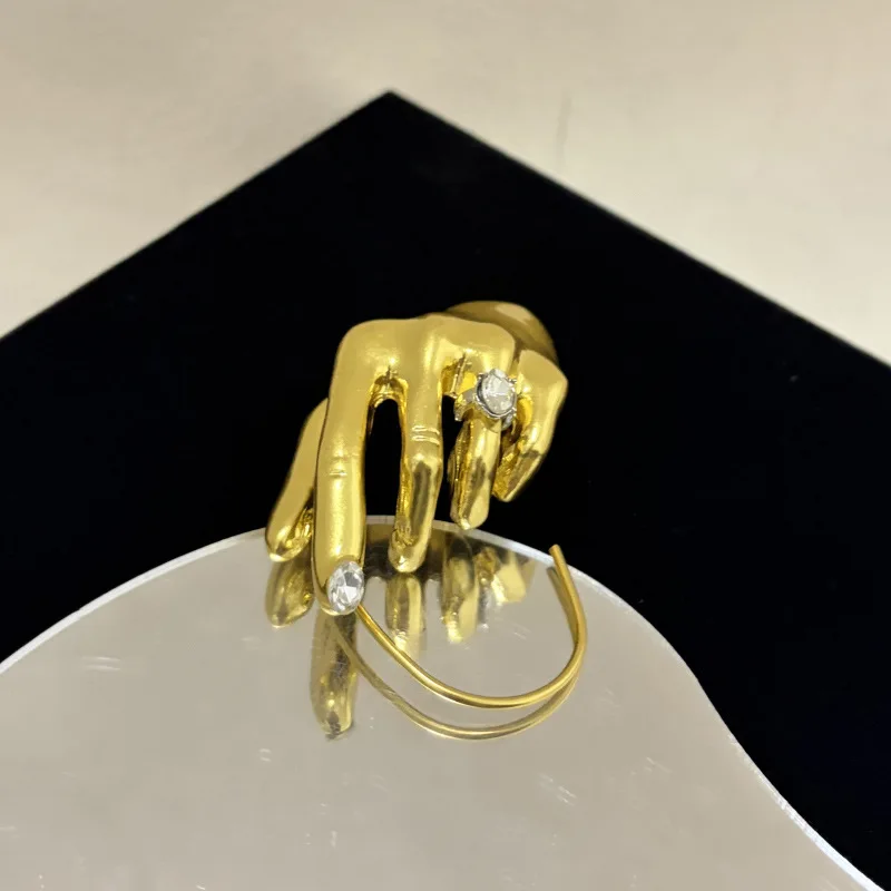 1 Stück Modischer Übertriebener Metall-Ohrstecker für Damen Statement-Schmuck Accessoire für Party und Show – Detail 7