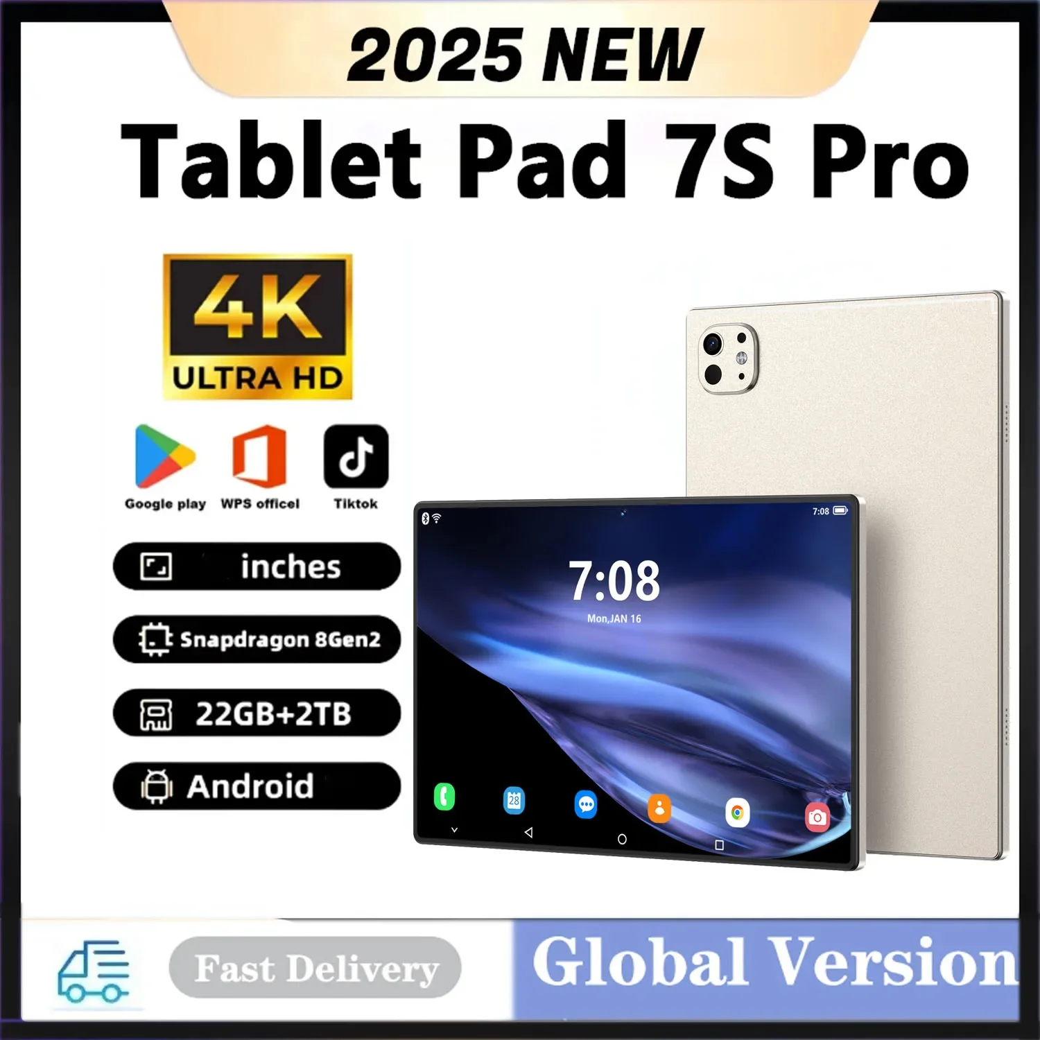 2025 versión Global Original Xioami Pad 7S Pro Tablet HD 4K Android 14 22GB + 2T 10000mAh 5G Dual SIM Bluetooth WiFi GPS Tablet