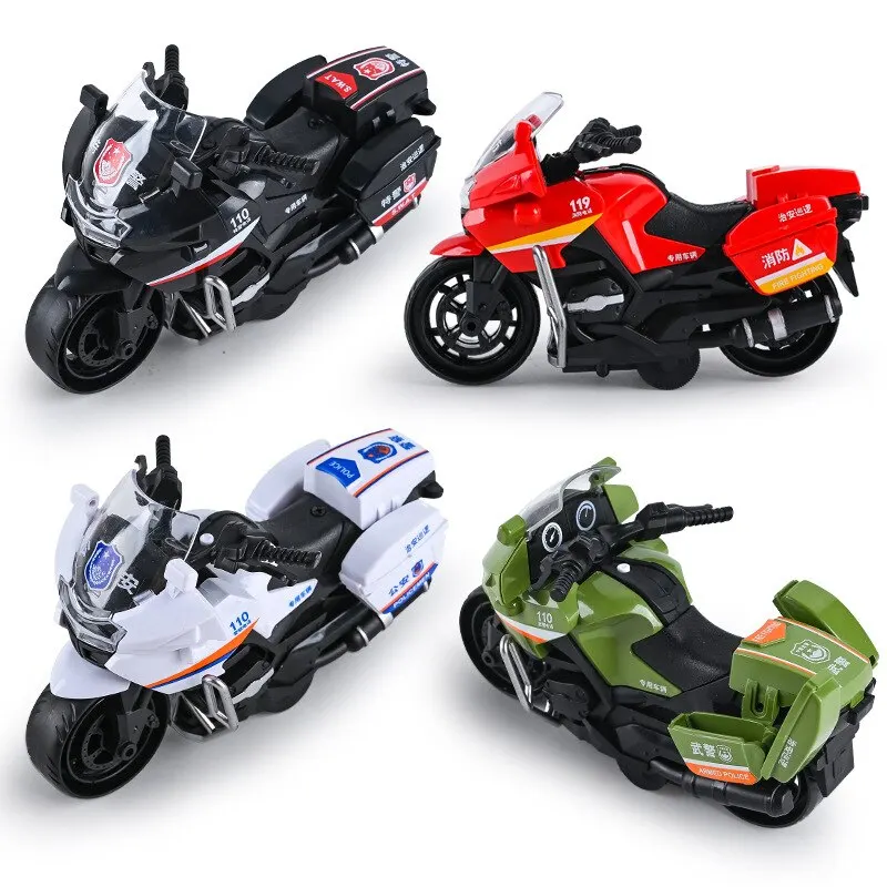 1Pc Children Inertia Motorcycle Swat Fire Boys Random Style Toy Car Inertial City Service Motorcycle