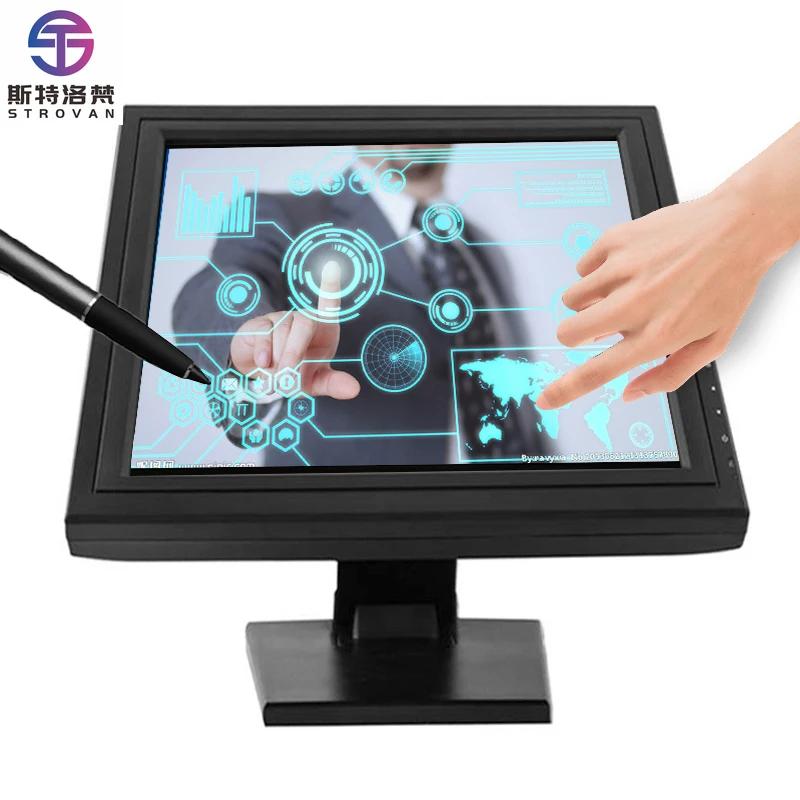 شاشة لمس مقاومة 5 أسلاك صناعية مقاس 15 بوصة لنظام Pos