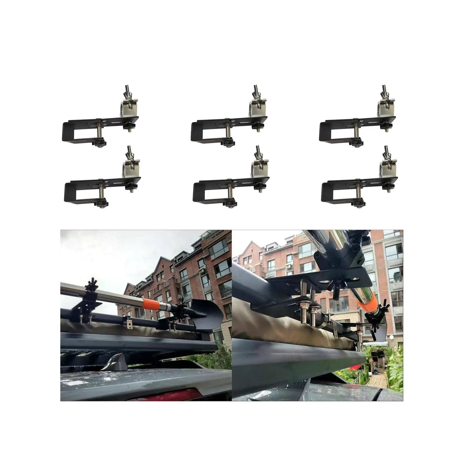 2Pcs Car Tent Crossbar Bracket Fixing Clamp Wear Resistant Easy Installation High Performance Multipurpose Luggage Rack Clip