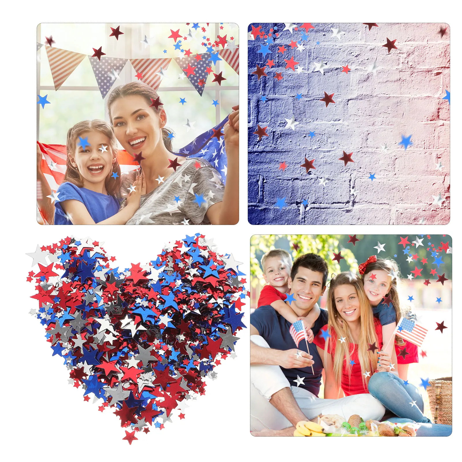 

1 Bag Star Shape Plastic Confetti Independence Day Party Favor Table Scatter Glitter Sequin Festival Wedding Birthday